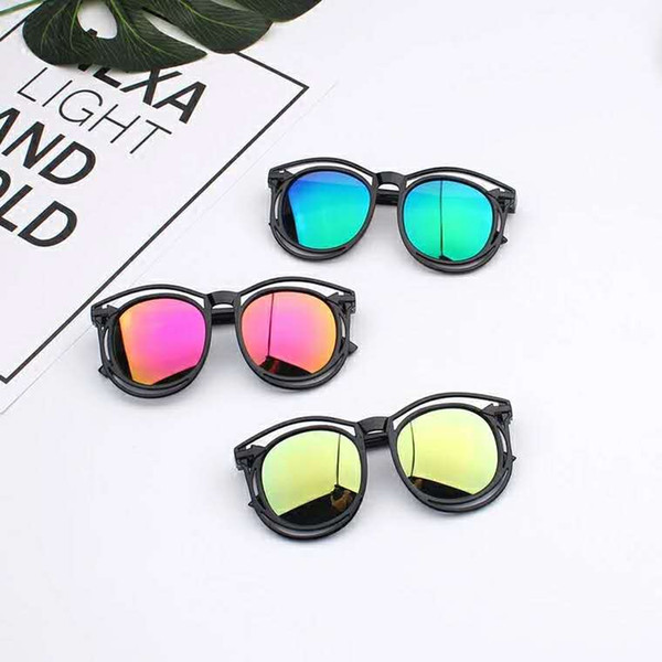 Tide children's sunglasses for boys and girls color reflective sunglasses aviator sunglasses excitednaive cute baby children sun glasses