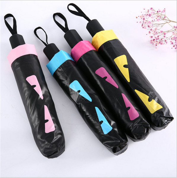 Little Monster Designer Umbrella Windproof UV Resistant Folding Automatic Umbrella Double Layer Creative Vinyl Sunny Rain Umbrella New B7101