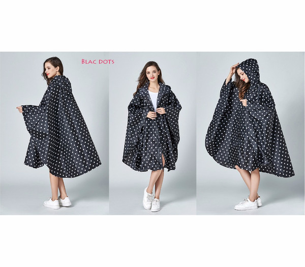 Women's Stylish Waterproof Rain Poncho Coloful Print Raincoat with Hood and Zipper