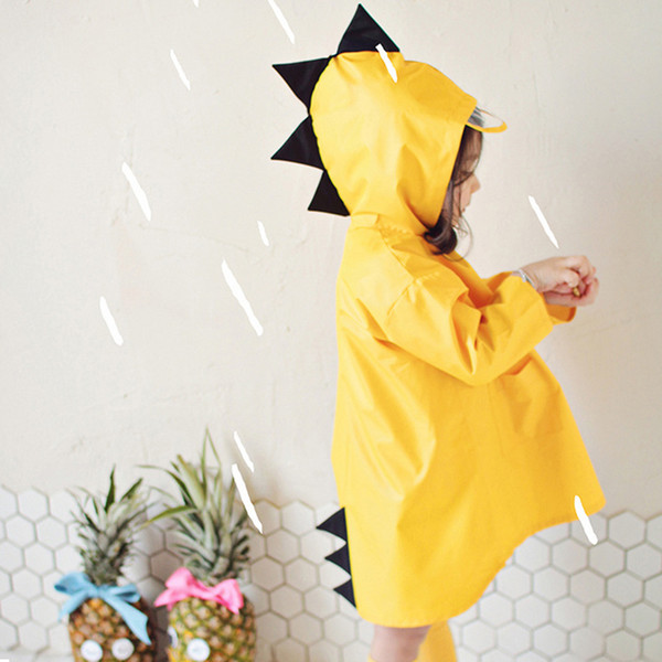 Drop shipping Cute Small Dinosaur Waterproof Polyester Rain Coat Children Windproof Poncho Kindergarten Student Baby Raincoat