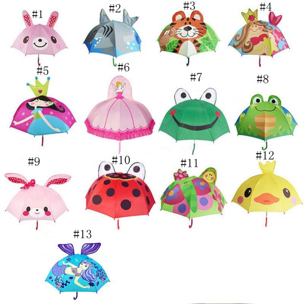 13 Styles Lovely Cartoon animal Design Umbrella For Kids children High Quality 3D Creative Umbrella baby Sun umbrella EEA697