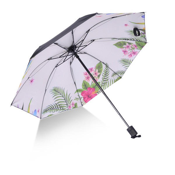 Folding Umbrella Double Layer Windproof Rain Sun Car Sunscreen Umbrellas Foldable Handle Umbrellas 23 Designs Flower Printing