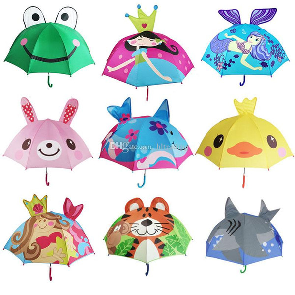 13 Styles Lovely Cartoon animal Design Umbrella For Kids children High Quality 3D Creative Umbrella baby Sun umbrella 47CM*8K C6128