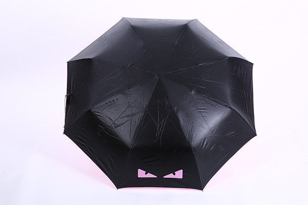 Little Monster Designer Umbrella Windproof UV Resistant Folding Automatic Umbrella Double Layer Cartoon Vinyl Sunny Rain Umbrella 2019 B7101