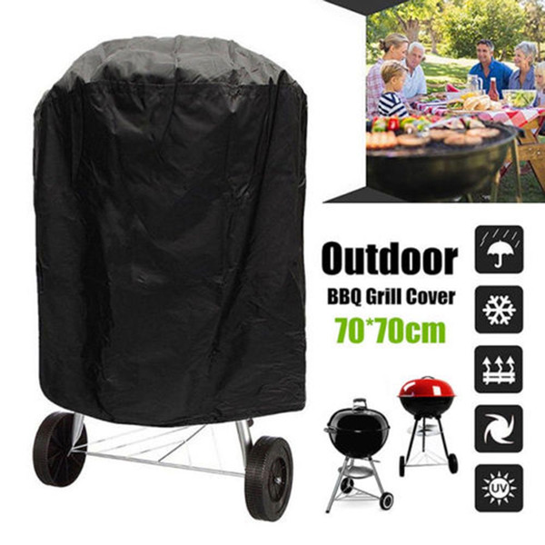 New Round Waterproof BBQ Cover Garden Patio Yard Kettle Grill Barbecue Protector Cover Bag XH8Z JY10