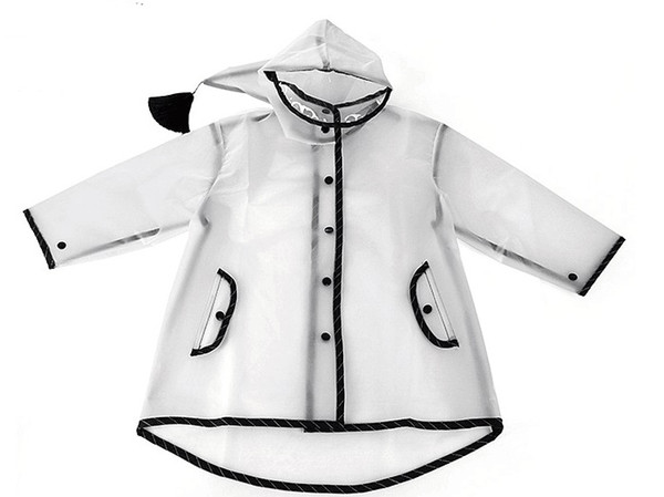 2019 New fashion transparent raincoat for baby boys and girls cute pointed hat raincoat protect rainy day