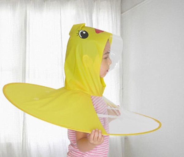 Children Rain Children's UFO Hat Umbrella Little Yellow Duck Baby Creative Rain Hat Wearing Cape Raincoat