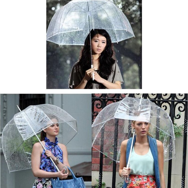 Bubble Deep Dome Umbrella Big Clear Cute Bubble Umbrellas Gossip Girl Wind Resistance Umbrellas Women Umbrellas Wedding Decor DW375