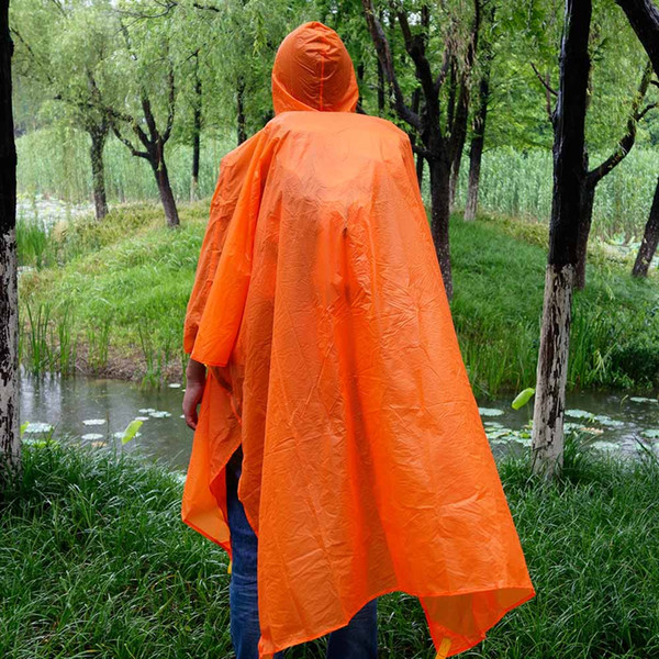 Rain cape Poncho with Rain Cover Backpack Outdoor Raincoat Travel Multifunctional Climbing Cycling Tent Mat Awning