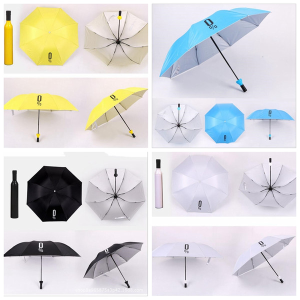 Wine Bottle Umbrellas Foldable Creative Travel Rain Gear Advertise Custom Sunshade Uv Silver Colloid Kid Rainy Sunny Umbrella Gifts D-6920