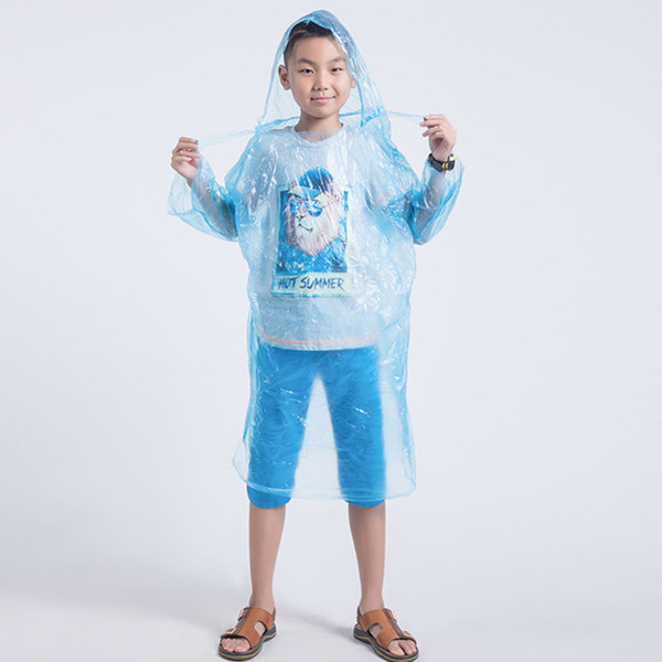Children Raincoat Kids Disposable Waterproof Hooded Rain Coat Outdoor Cycling Camping Motorcycle Rain Rainwear Cover Colorful