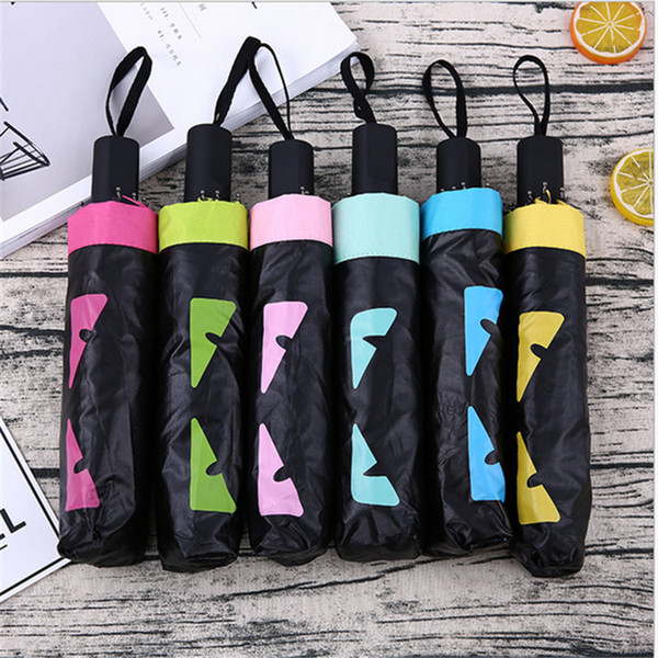 Little Monster Design Umbrella Windproof UV Resistant Folding Automatic Umbrella Double Layer Creative Vinyl Sunny Rain Umbrella B7101