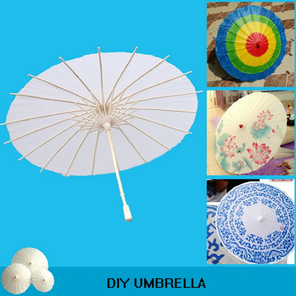 Paper Umbrellas DIY Blank White Paper Umbrellas Bridal Wedding Parasols Kids Painting Craft Umbrella Wedding Photographs Props DW497