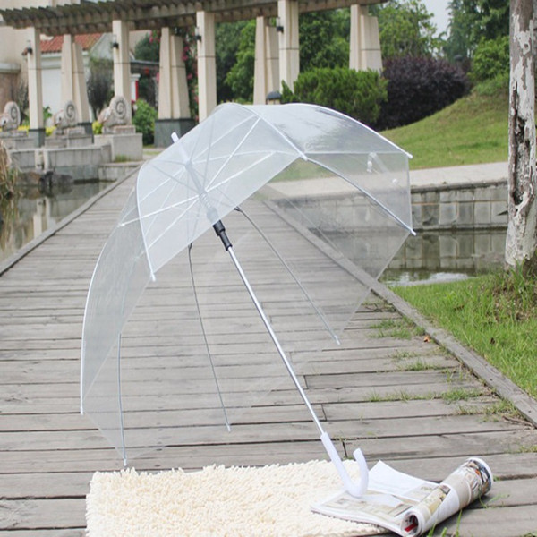 Transparent Umbrella Long-Handle Umbrella For Protect Against Wind And Rain Clear Vision women Mushroom Umbrella wholesale