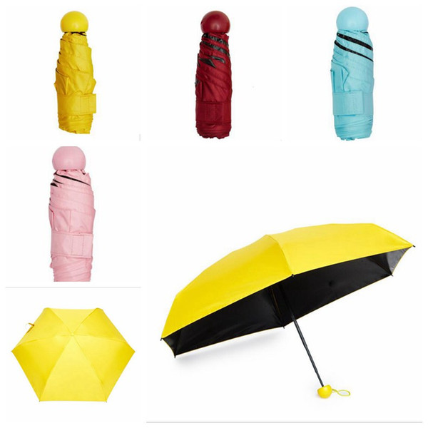 Capsule Umbrella Mini Umbrellas Pocket Umbrella Anti-UV Bumbersoll Windproof Bumbershoot Folding Rain Umbrella Kids Rain Gear LM510