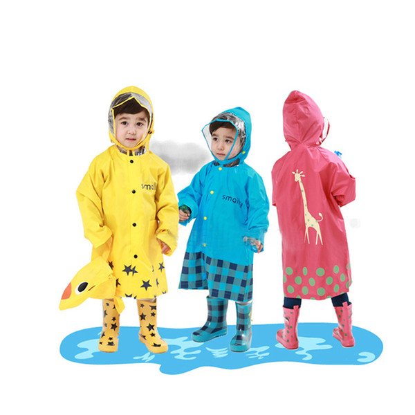 Cute Kids Raincoat Girls Boys Rainwear Cartoon Children Waterproof Rain Coat Jacket Tour Rainwear XXL Size