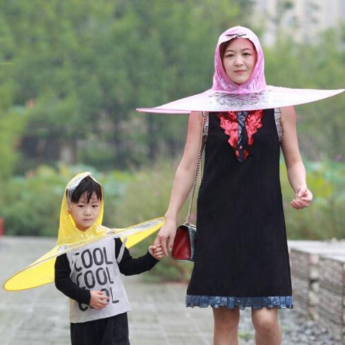 Creative Umbrella Raincoat Outdoor Fishing Golf Child Adult Cover Transparent Umbrellas Rain Coat Raincoat Umbrella Headwear Hat Cap S/M/L