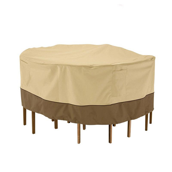 Outdoor Round Table Chair Set Rain Cover Durable Water Resistant Outdoor Furniture Cover Ith Pop-up Supporter Waterproof