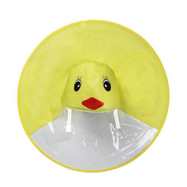 raincoat plastic Cute Rain Coat UFO Children Umbrella Hat Magical Hands Free Raincoat