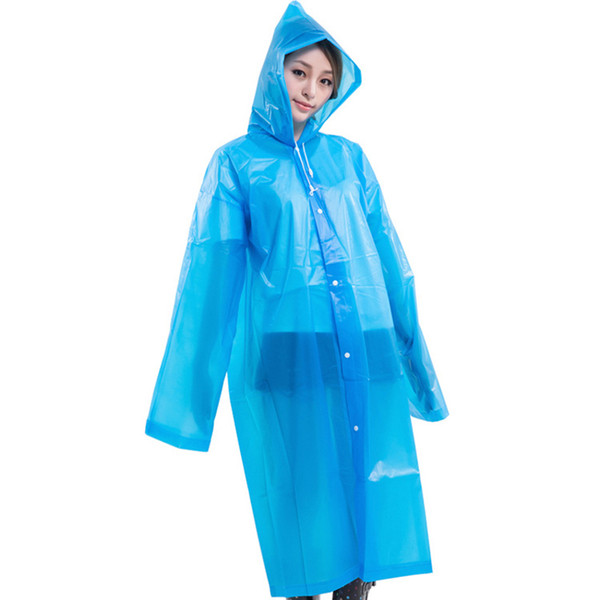 Long EVA Raincoat Women Man Transparent Rain Coat Poncho Hoodie Rainwear Portable Summer Raincoat For Hiking Travel Outdoor