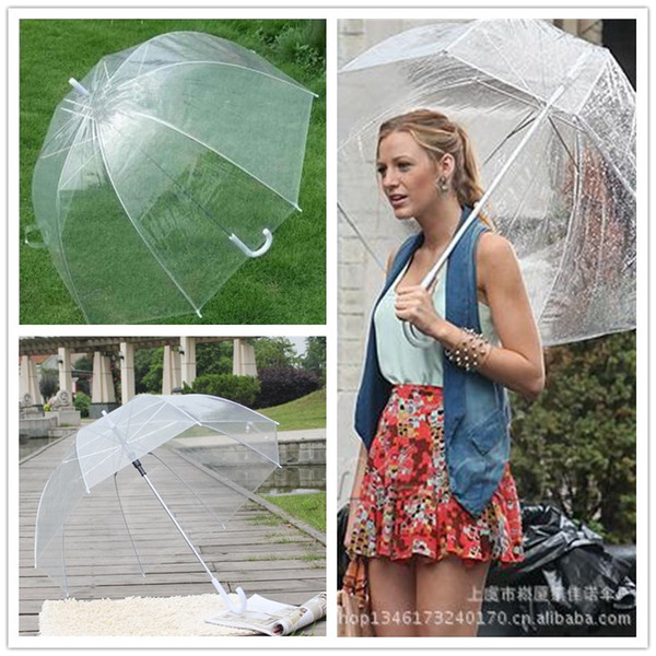 Transparent Umbrella Bubble Deep Dome Umbrella Cute Gossip Girl Windproof Umbrellas Clear Princess Mushroom Wedding Party Decor A42302