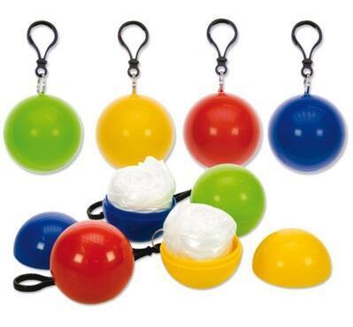 New Spherical Raincoat Plastic Ball Key Chain Disposable Portable Raincoats Rain Covers Travel Tour Trip Rain Coat