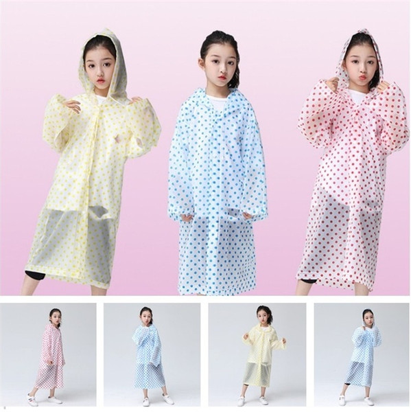 high quality children's Raincoat Transparent Rain coat Poncho Portable Environmental Light Raincoat Long Use Rain Coat T5I020