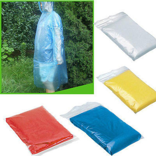 1PCS Disposable Adult Emergency Waterproof Rain Coat Poncho Hiking Camping Hood Rain wear Dropshipping D30 Jun29