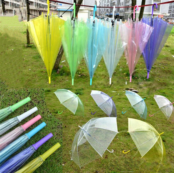 7 Colors Clear Bubble Umbrella Transparent Dome Windproof Adults Rain Dome Canopy Totes Wedding Party Decor Golf Umbrellas Rain Gear A423