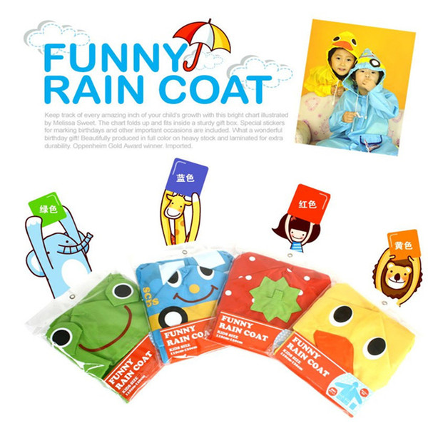 Cute Cartoon Lovely Kids Raincoats Girls Boys Rainwear Waterproof Outdoor Rain Gear Children Poncho Style Rain Coat Travel