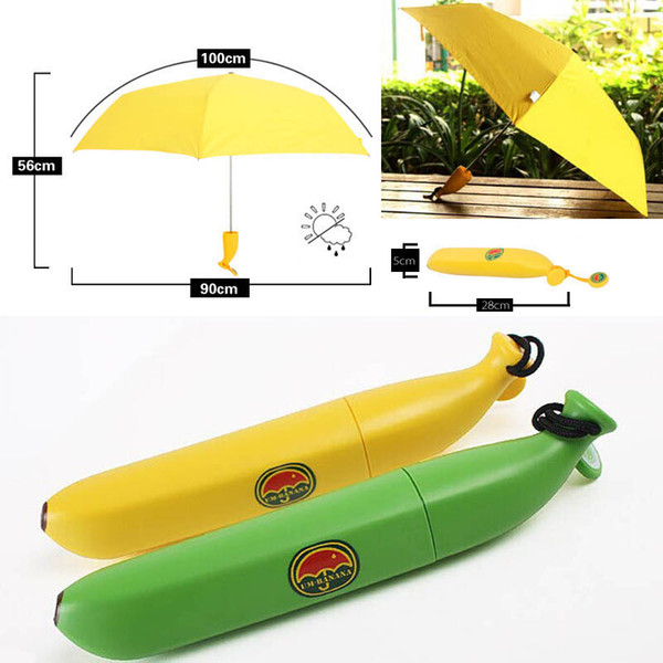 Child Umbrella Boys Girls Primary School Student Creative Banana Umbrella Cartoon Cute Fold Light Baby Kids Maternity Accessories Rain Gear