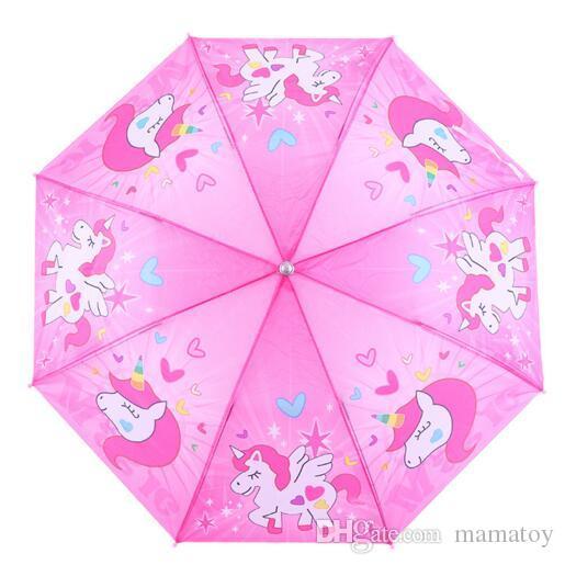 2018 NEW Catoon Umbrella Cute Unicorns Rainbows Clouds Stars and Crystals Auto Open Close Folding Waterproof Fabric Travel Umbrella