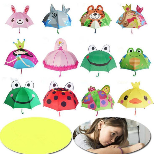 13 Styles Lovely Cartoon Animal Design Umbrella Children 3D Mearmaid Baby Shark Umbrella Baby Sun Rain Umbrella Rain Gear