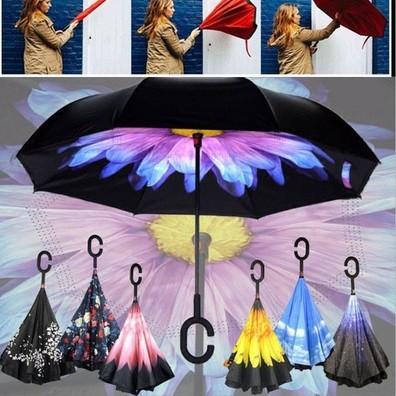 Reverse Folding Umbrella Fashion Travel Windproof Inside/Outside Car Umbrella Windproof Umbrella Protection C-Hook Hands Hot