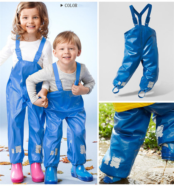 New Kids Raincoat Training Pants Rain Coat Kids Raincoat Umbrella Rain Regatta Kids Mud Jump Waterproof Dungarees Rain Over Trousers Boys