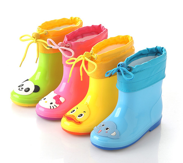 Waterproof Rain Boots Kids Shoes For Girls Winter Detachable Warm Boys Shoes Casual Baby Add Cotton Ankle Rubber Boots Children