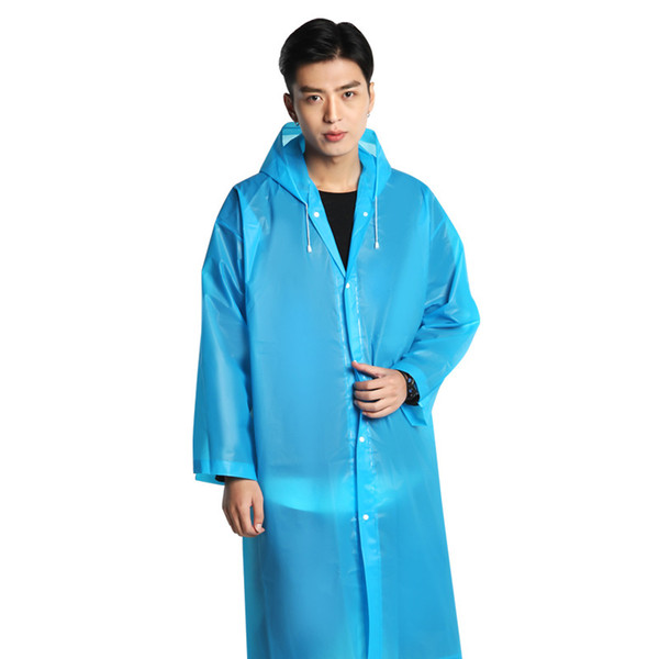 1pc Women Men EVA Transparent Raincoat Portable Outdoor Travel Rainwear Waterproof Camping Hooded Plastic Rain Cover