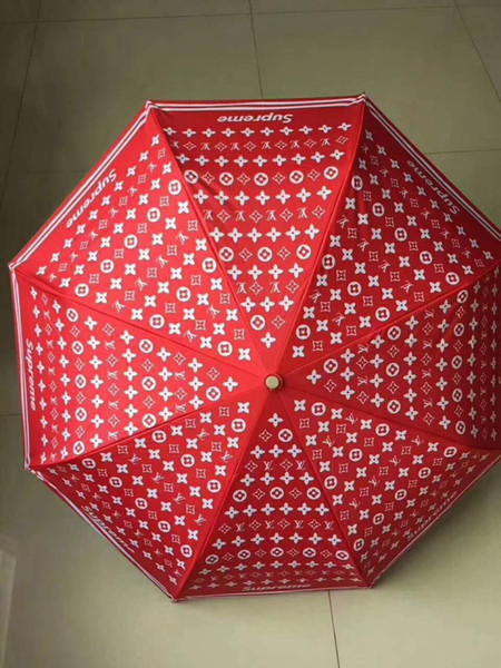 High quality rain gear luxury brand famous designer style Red,Black umbrella With the box free shipping