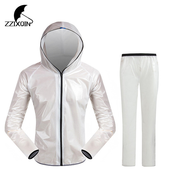 ZZIXQIN New Waterproof Outdoor Fashion Sports Raincoat Men Women Raincoat Riding Motorcycle Suit Adult Outdoor Rainwear