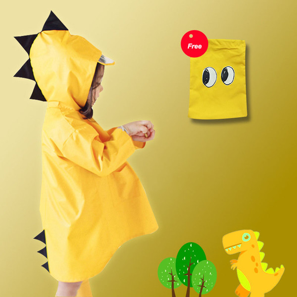 Kids Dinosaur Hooded Raincoat Baby Children Cute Boys Girls Windproof Poncho Raincoat Children Rainwear Rain Coat