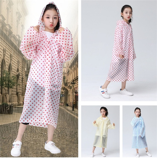 New style children's Raincoat Transparent Rain coat Poncho Portable Environmental Light Raincoat Long Use Rain Coat T5I020