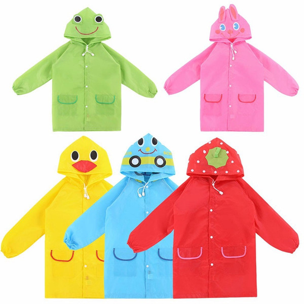 Waterproof Kids Raincoat Poncho Cartoon Animal Style Free DHL Baby Children Rain Gear Rainwear Student Cute Poncho Rainsuit 5 Colors