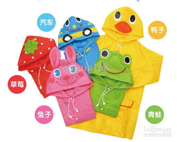 10 pcs/lot new LINDA Red Strawberry Children raincoat cute Kids Animal cape boy/Girl waterpro