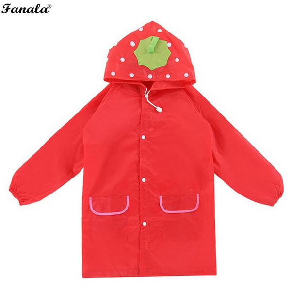 Kid Cute Cartoon Waterproof Long Sleeve Front Button Hooded button closure, easy dress and take off. Raincoat