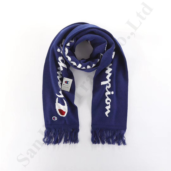 Luxury Champion Tassel Scarf Big Logo Print Tassel Scarfs Unisex Women Shawls Winter Outdoor Warm Wraps Brand Long Tassels Scarves C120603