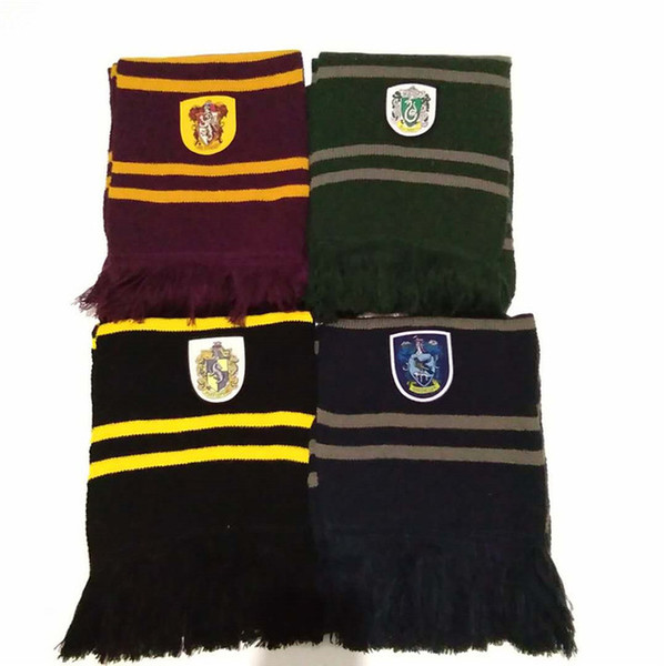 193cm Harri Potter Scarf Cosplay Costume Gryffindor Slytherin Ravenclaw Hufflepuff Cotton Scarf for Women/Men Decoration 70% fiber 30%wool