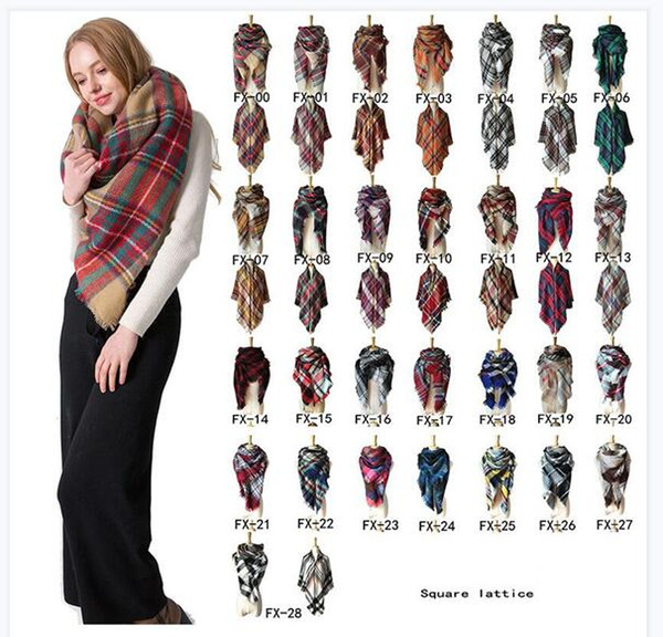 Designer Plaid Scarves Winter Women 44 Styles Warm Blankets Shawl Lady Girls Autumn Thicken Pashmina Fashion Scarf Xmas Gifts 140*140cm