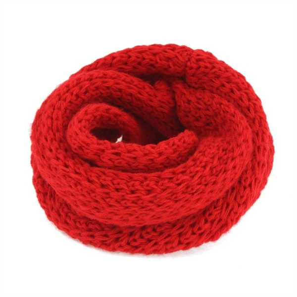 1 pc Hot Sale Hand Knitting Wool Scarf Children Girls Winter Warmer Protect The Ears Solid Color Neck Scarves