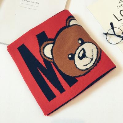 Boys and Girls Luxury Scarf Children Designer Cartoon and Letter Print Scarf Kids Warm Keeping Scarfs Little Bear Print 2020