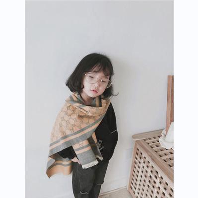 Children Designer Scarf Boys Girls Brand Plaid Print Cotton Blends Scarf Kids Warm Keeping Scarfs 2020 New Fashion Trend 4 Colors